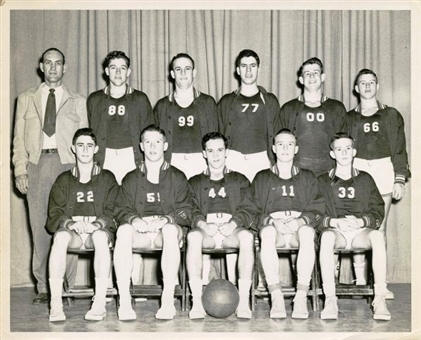 Mickey Mantle Commerce High School Basketball Vintage Team Photo   